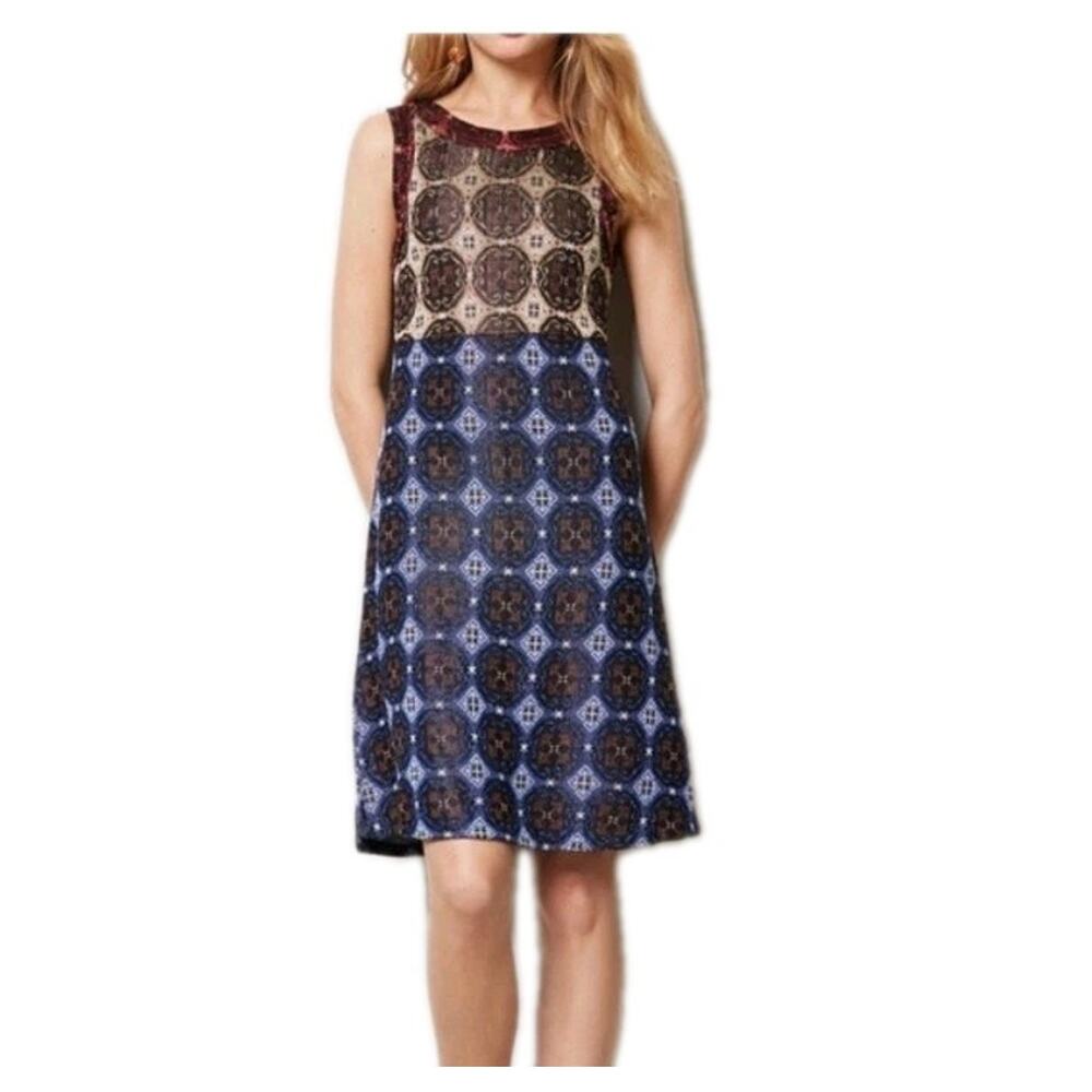 Cecilia Prado Sleeveless Knit Mini Dress Abstract Size S Y2K Academia Serena